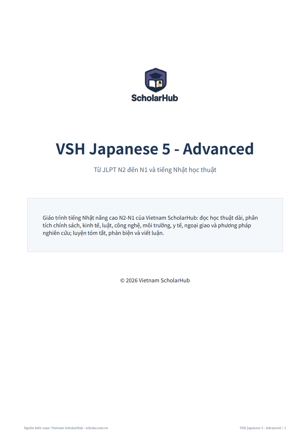 Bìa VSH Japanese 5 - Advanced